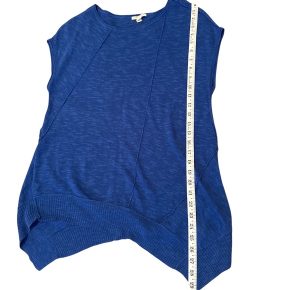 Eileen Fisher Linen Cotton Knit Asymmetrical Tunic Top M Petite Lightweight - Picture 7 of 8